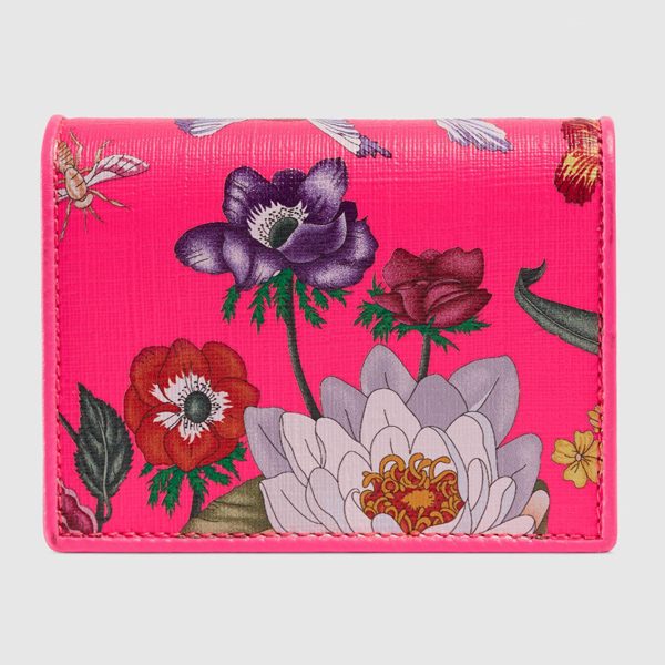 グッチ フローラ 19春夏 フローラ プリント スプリーム キャンバス カードケース FUCHSIA(536353 92XAX 5681)