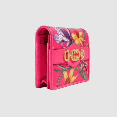 グッチ フローラ 19春夏 フローラ プリント スプリーム キャンバス カードケース FUCHSIA(536353 92XAX 5681)
