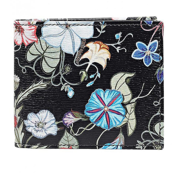 グッチ フローラ 二つ折り財布 ブラック花柄 二つ折り FLORA