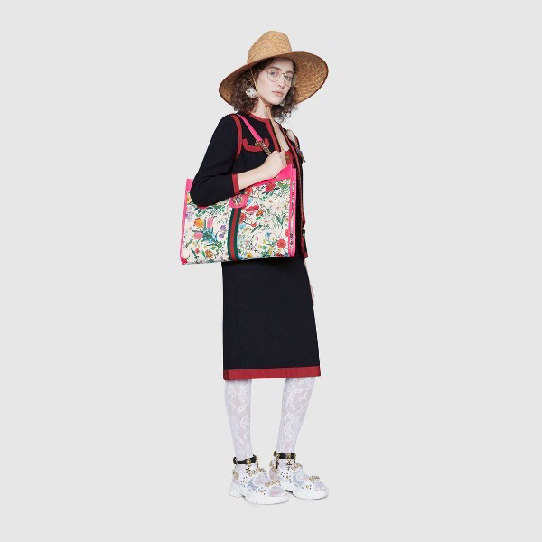 グッチ フローラ プリント19SS Borsa shopping Rajah misura grande 花柄 トート