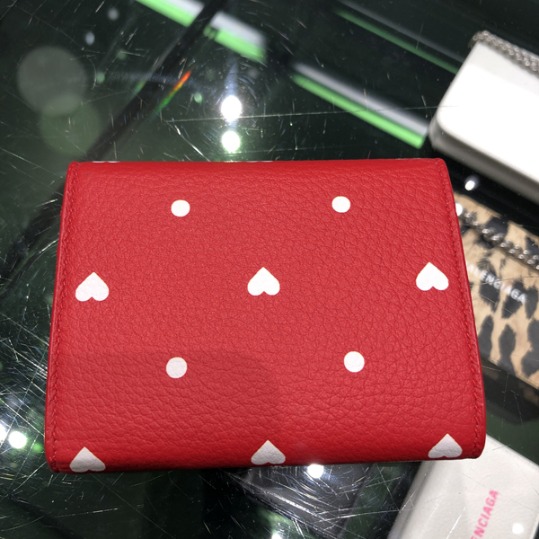 人気新作 バレンシアガ バレンシアガコピー財布 Papier Comp Wallet ペーパー コンパクト ウォレット ハート プリント